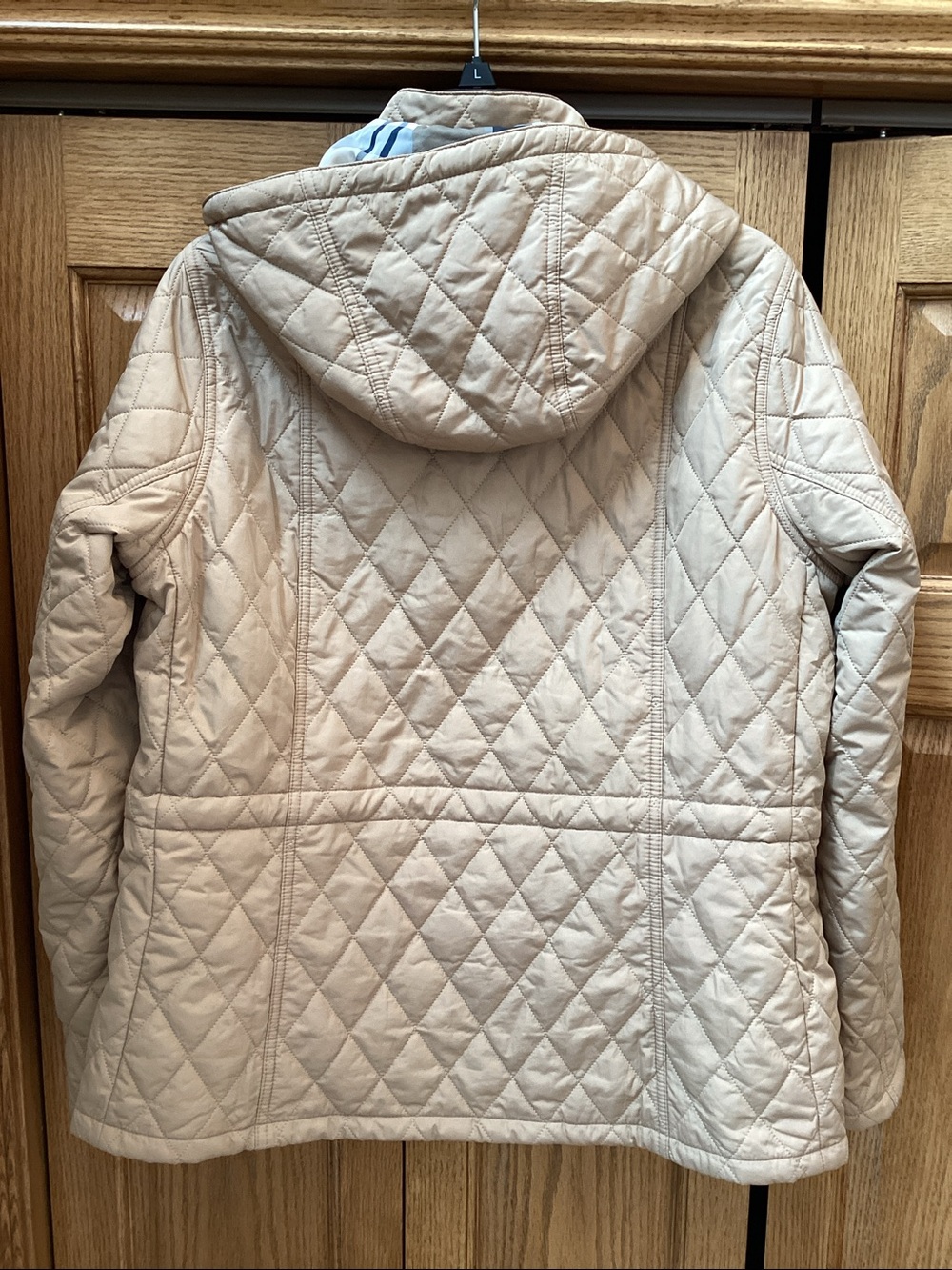 Barbour women’s beige Millfire diamond pattern quilted jacket. Women’s size 14 - Picture 4 of 15